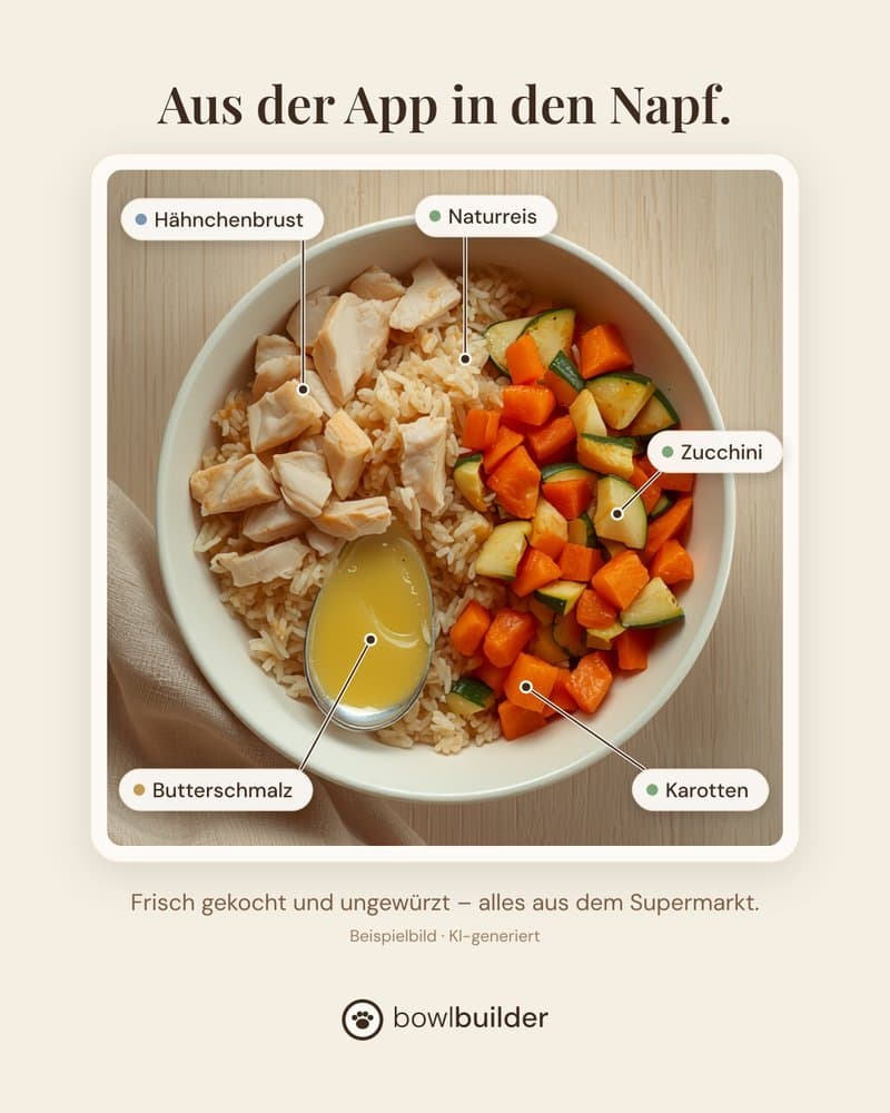 Instagram-Post von Bowl Builder: Aus der App in den Napf